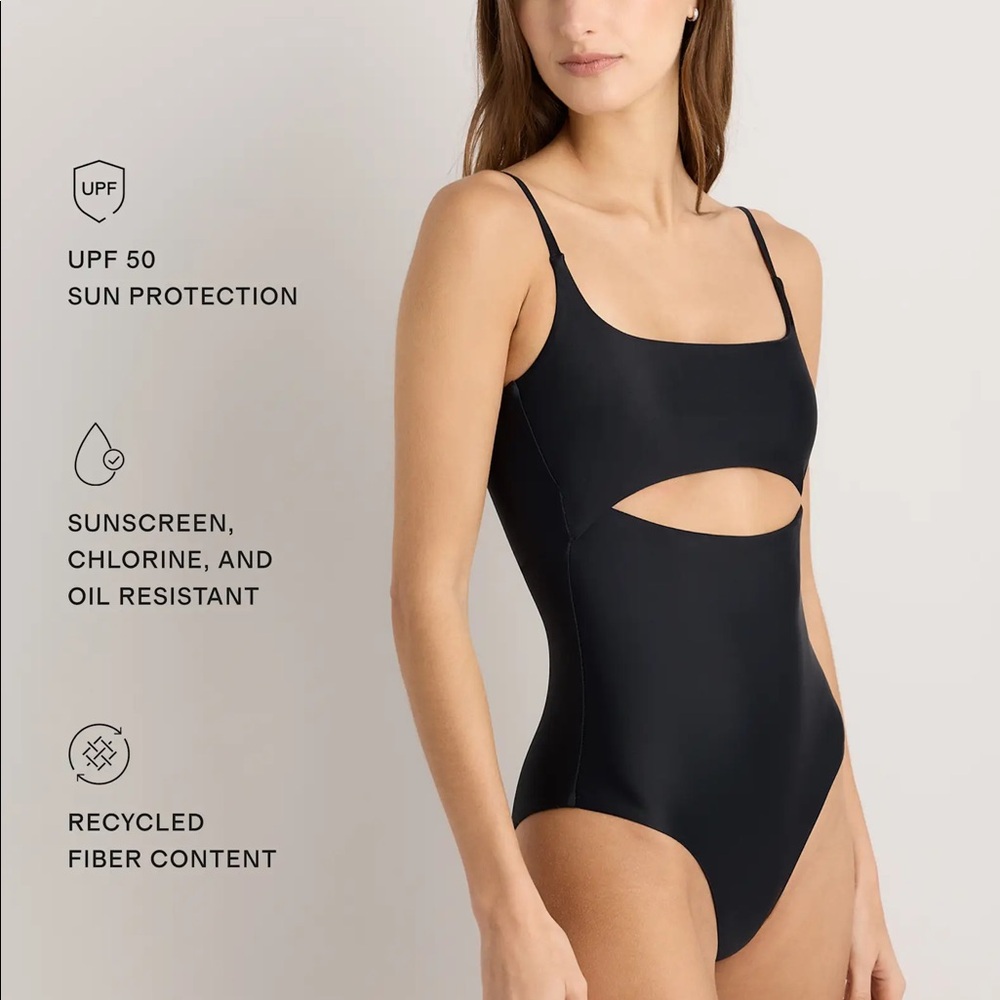 Italian Cut Out One-Piece Swimsuit Black